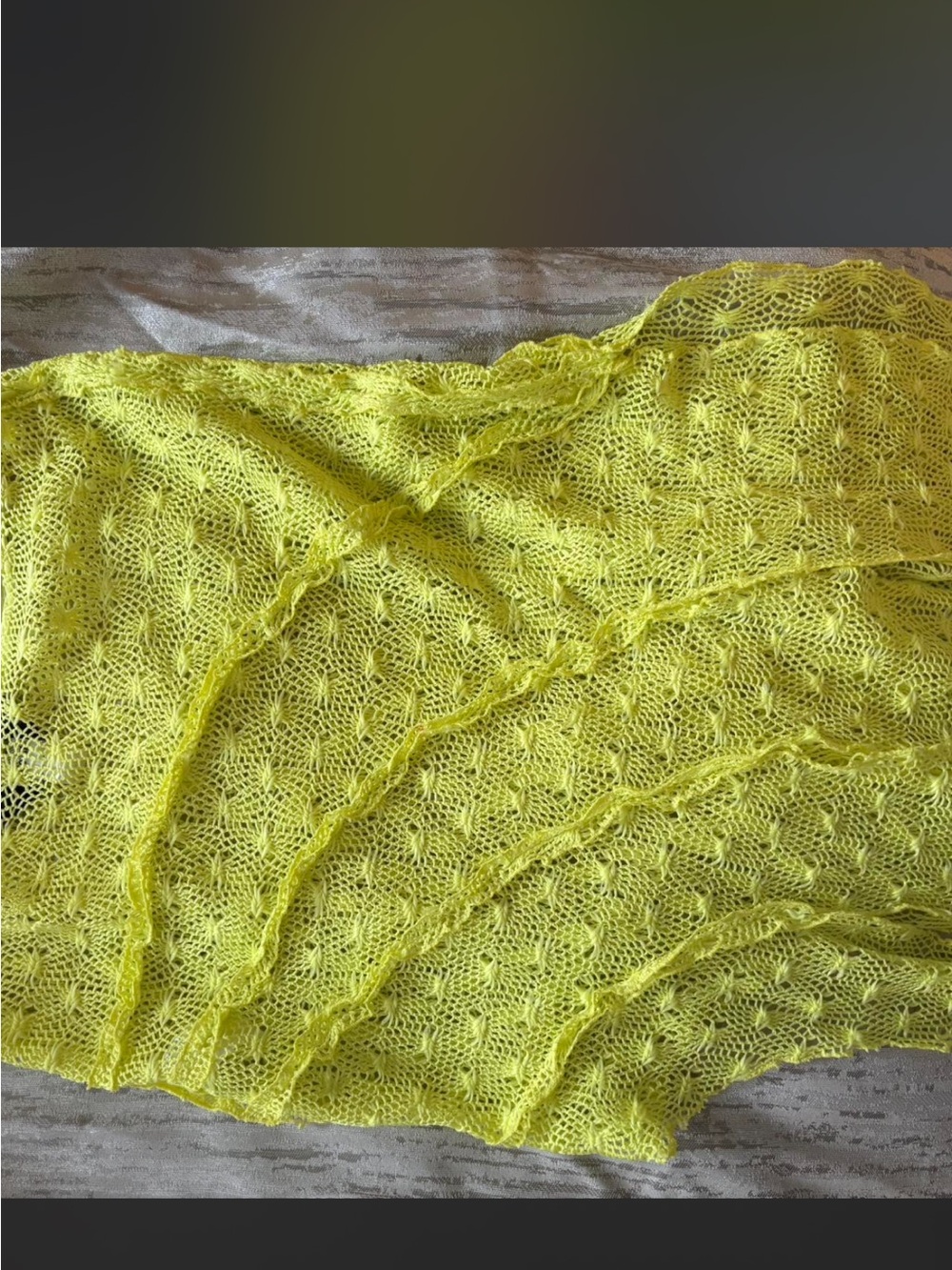 Kim Shui Neon Yellow Crochet Asymmetrical Fringe Skirt - Picture 6 of 6